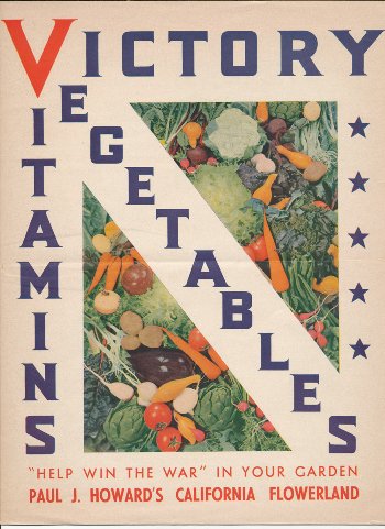 Paul J. Howard's Flowerland 1940s "Victory Vegetables Vitamins"